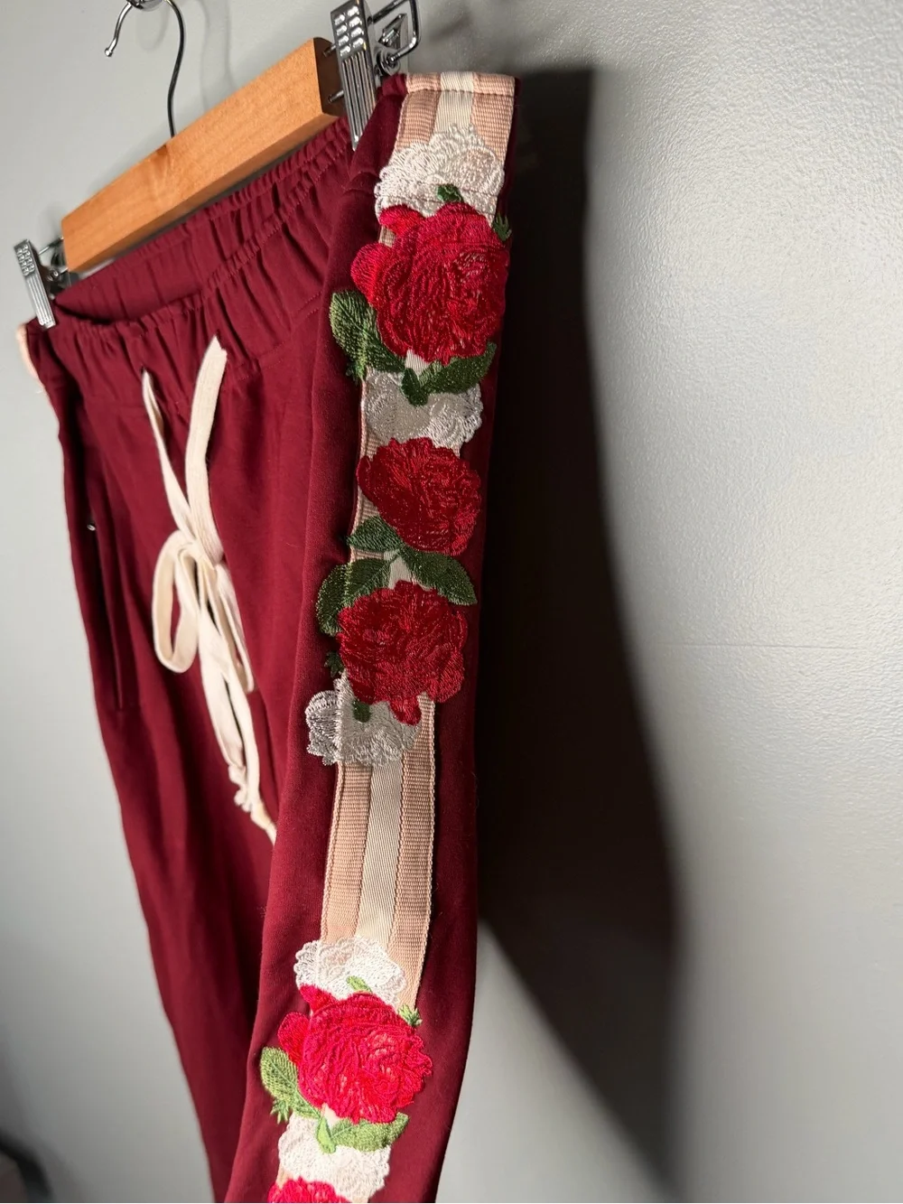 Lifted Anchors Rose Embroidered Track Pants